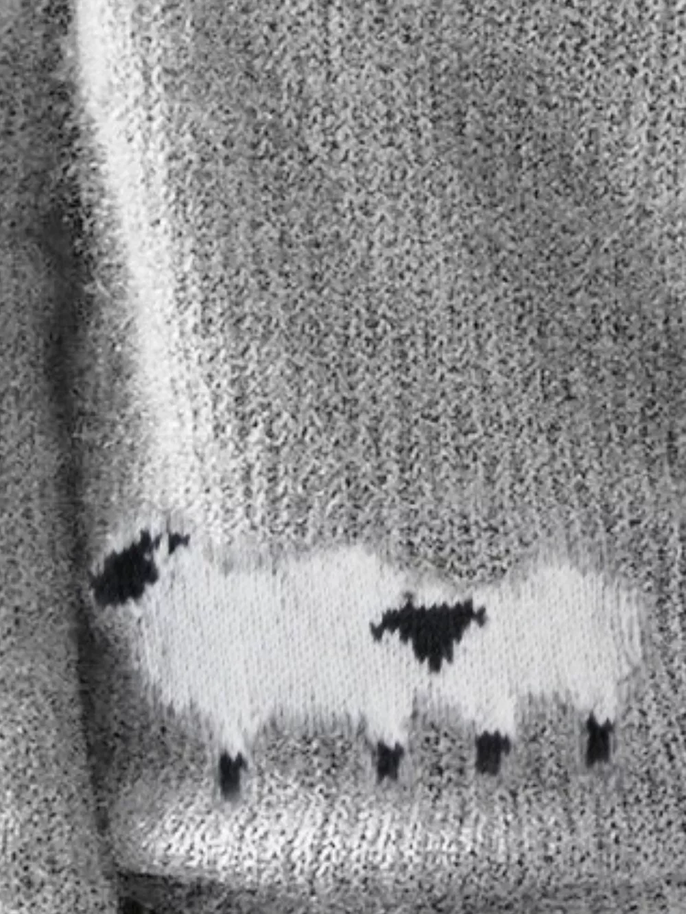 Full Size Sheep Pattern Round Neck Sweater Plus Size, image 4