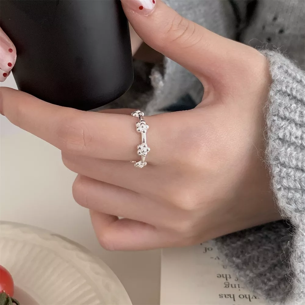 925 Sterling Silver Flower Ring, image 2