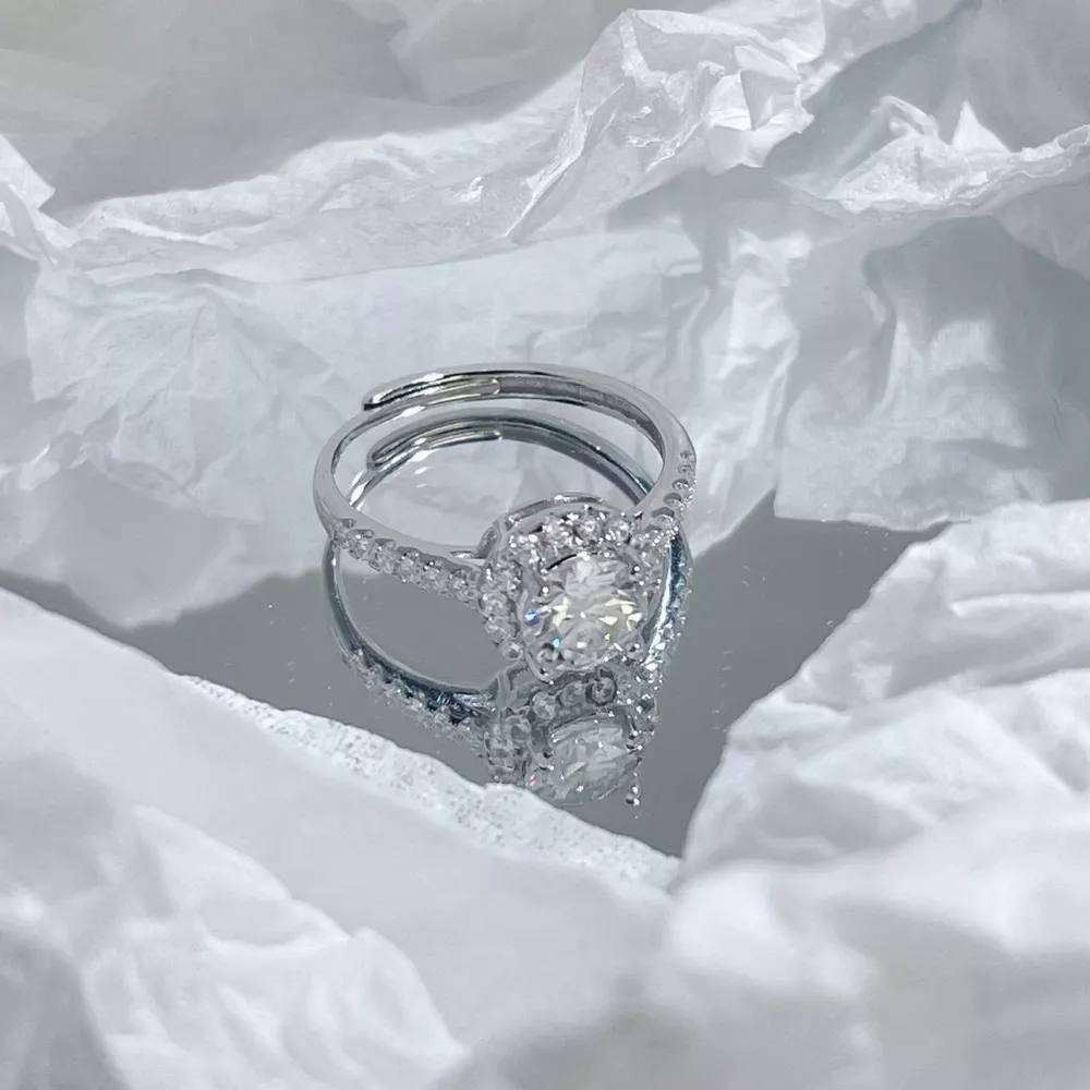 1 Carat Moissanite 925 Sterling Silver Ring, image 2