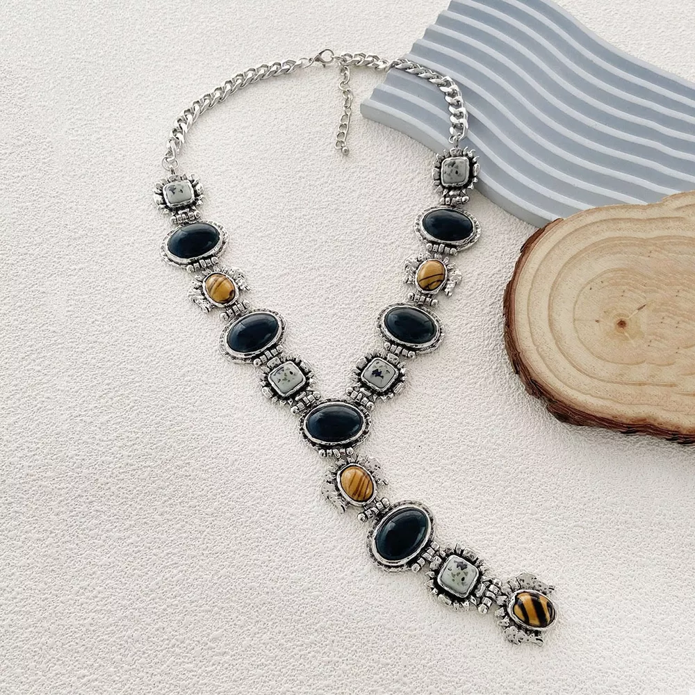 Resin Zinc Alloy Y-Shape Necklace