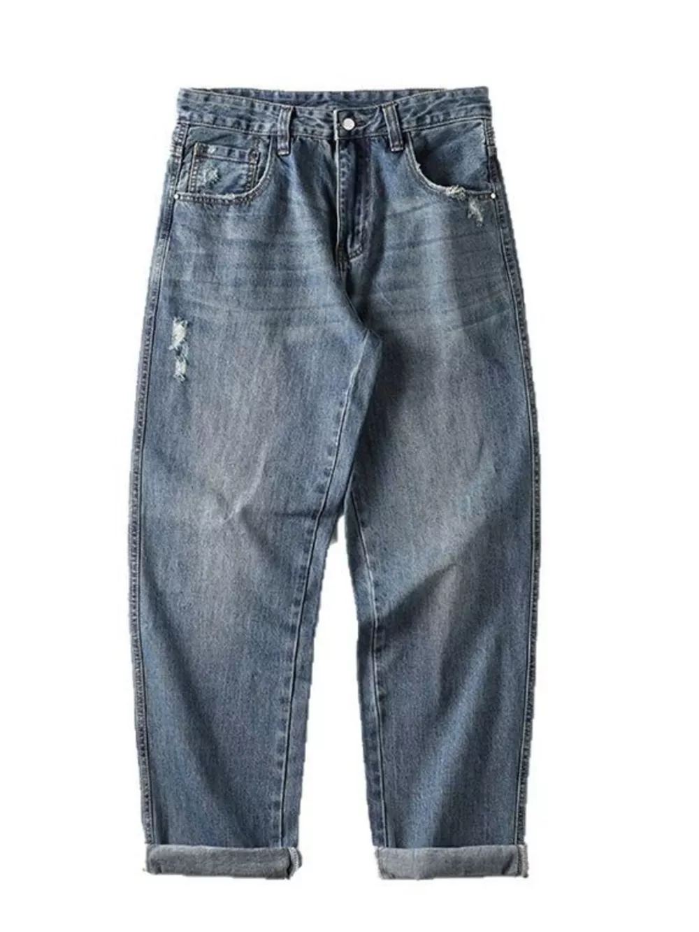 Men's Relaxed Fit Wash Jeans, image 9