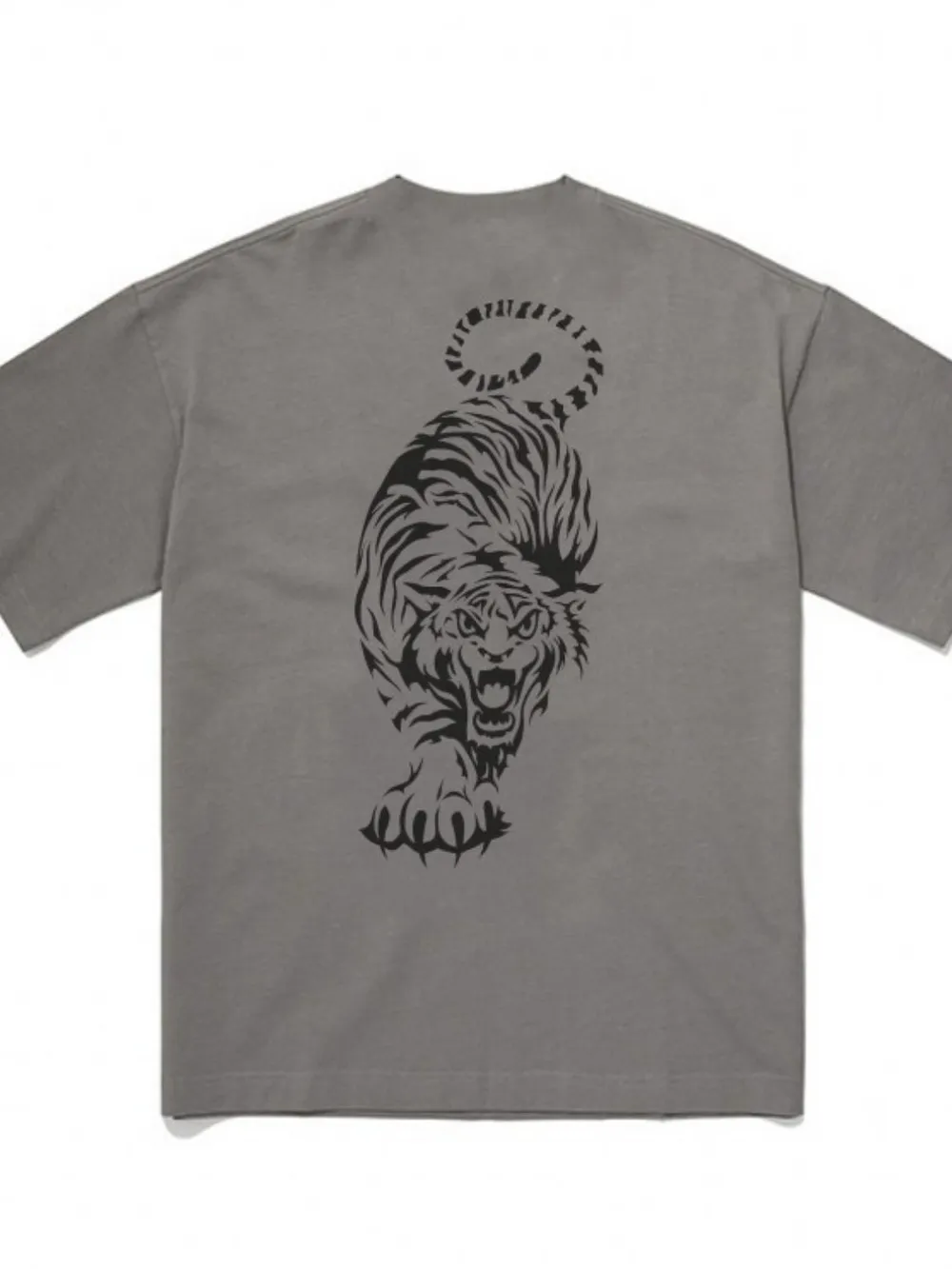Men's Plus Size Tiger Round Neck Short Sleeve T-Shirt, image 8