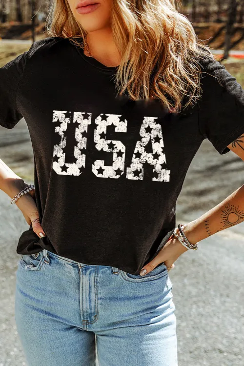 USA Round Neck Short Sleeve T-Shirt, image 4
