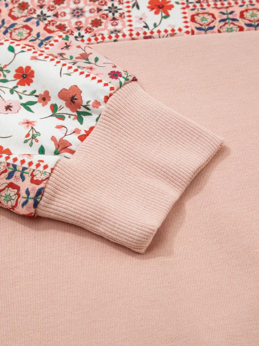 Floral Print Drawstring Long Sleeve Hoodie, image 8