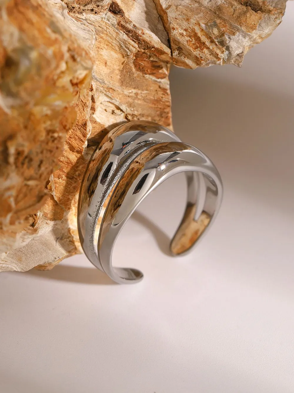 Stainless Steel Double-Layered Ring, image 12