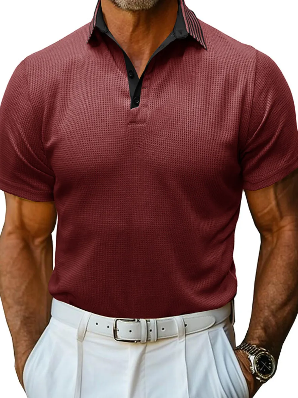 Men's Classic Textured Golf Polo Shirt, image 12