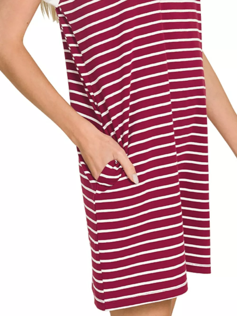 Contrast Trim Striped T-shirts Dress, image 2