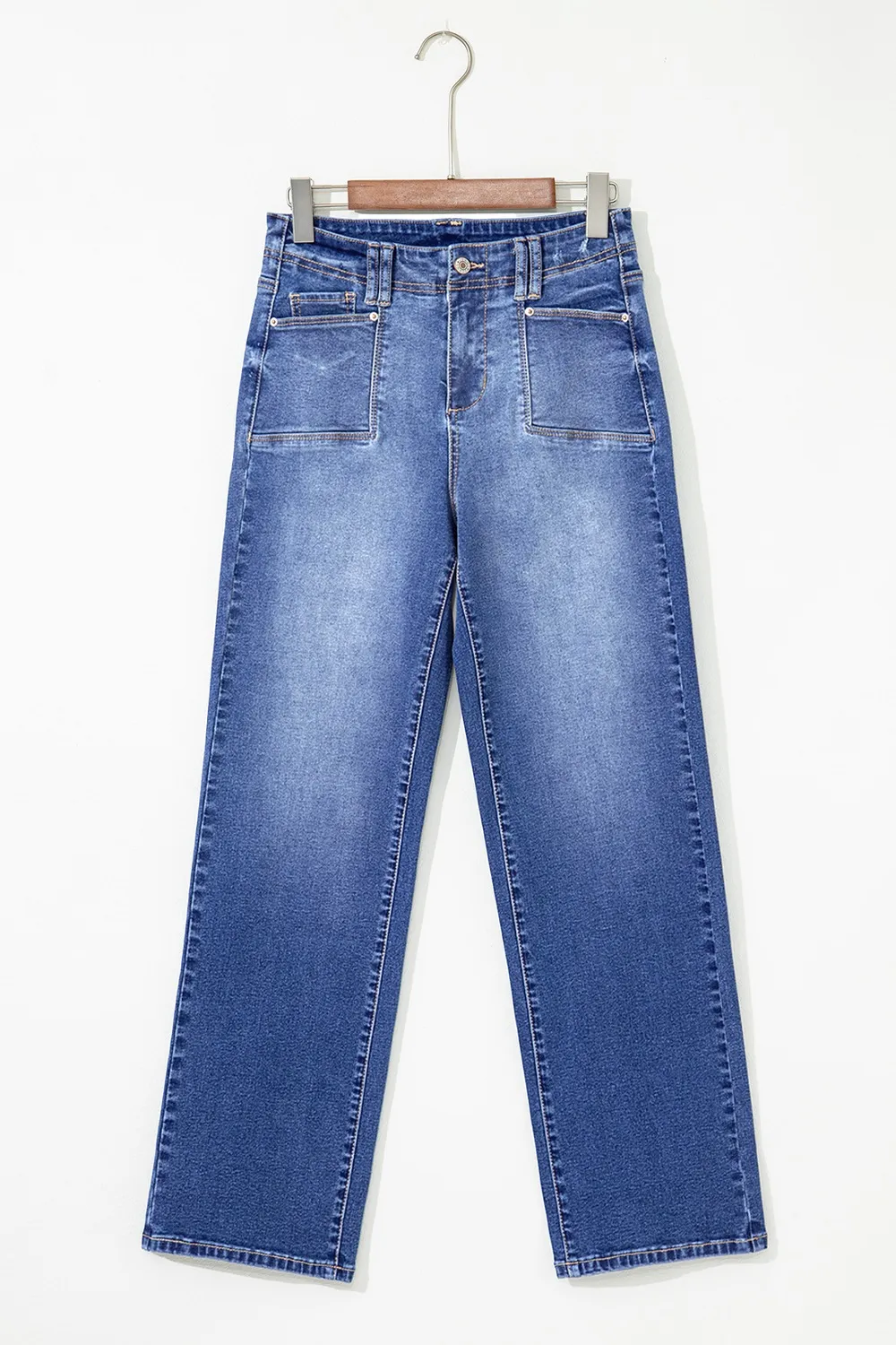 High-Waisted Wide-Leg Vintage Wash Jeans, image 25