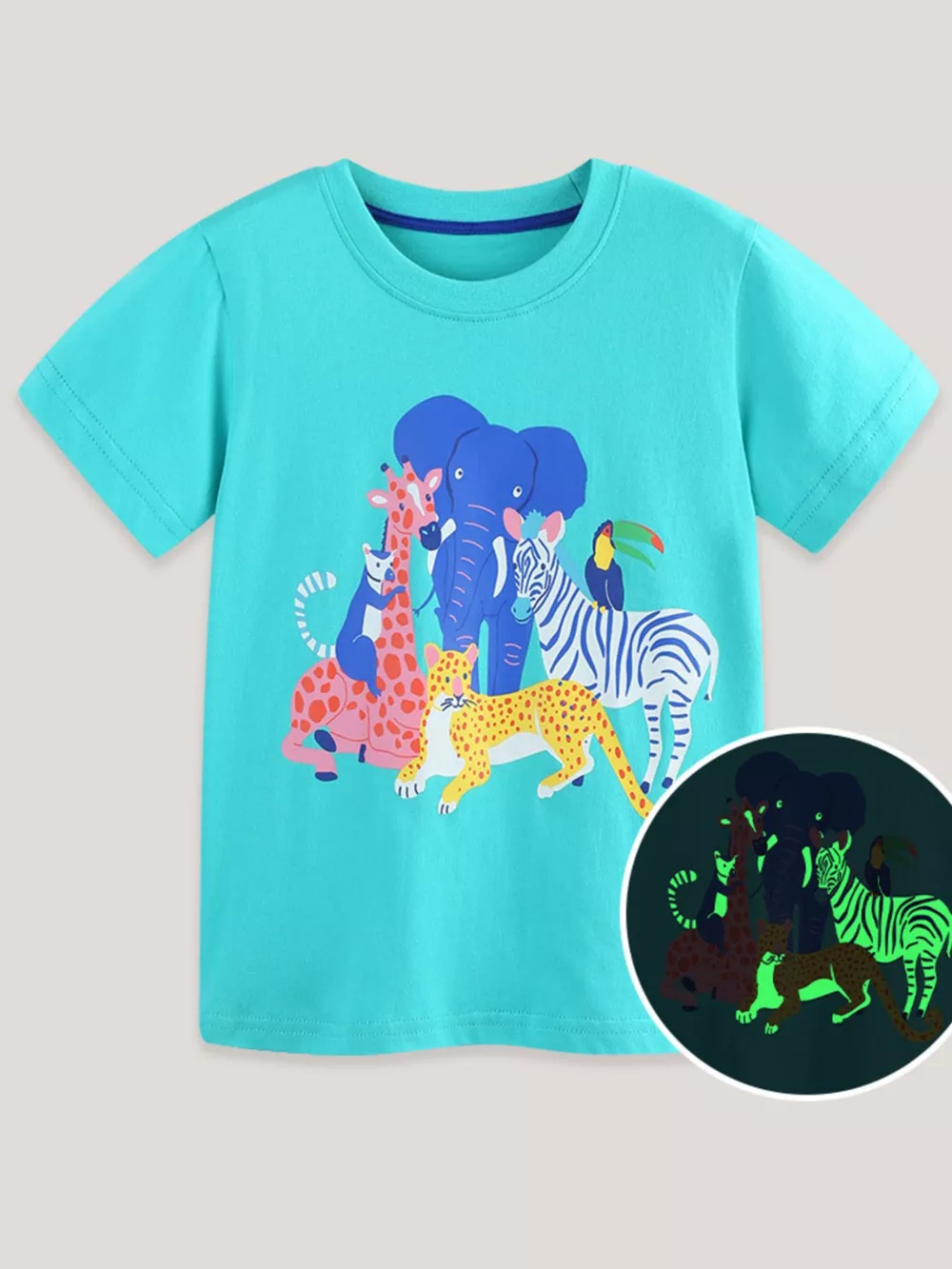 Children's Animal Graphic Crew Neck T-Shirt, image 2