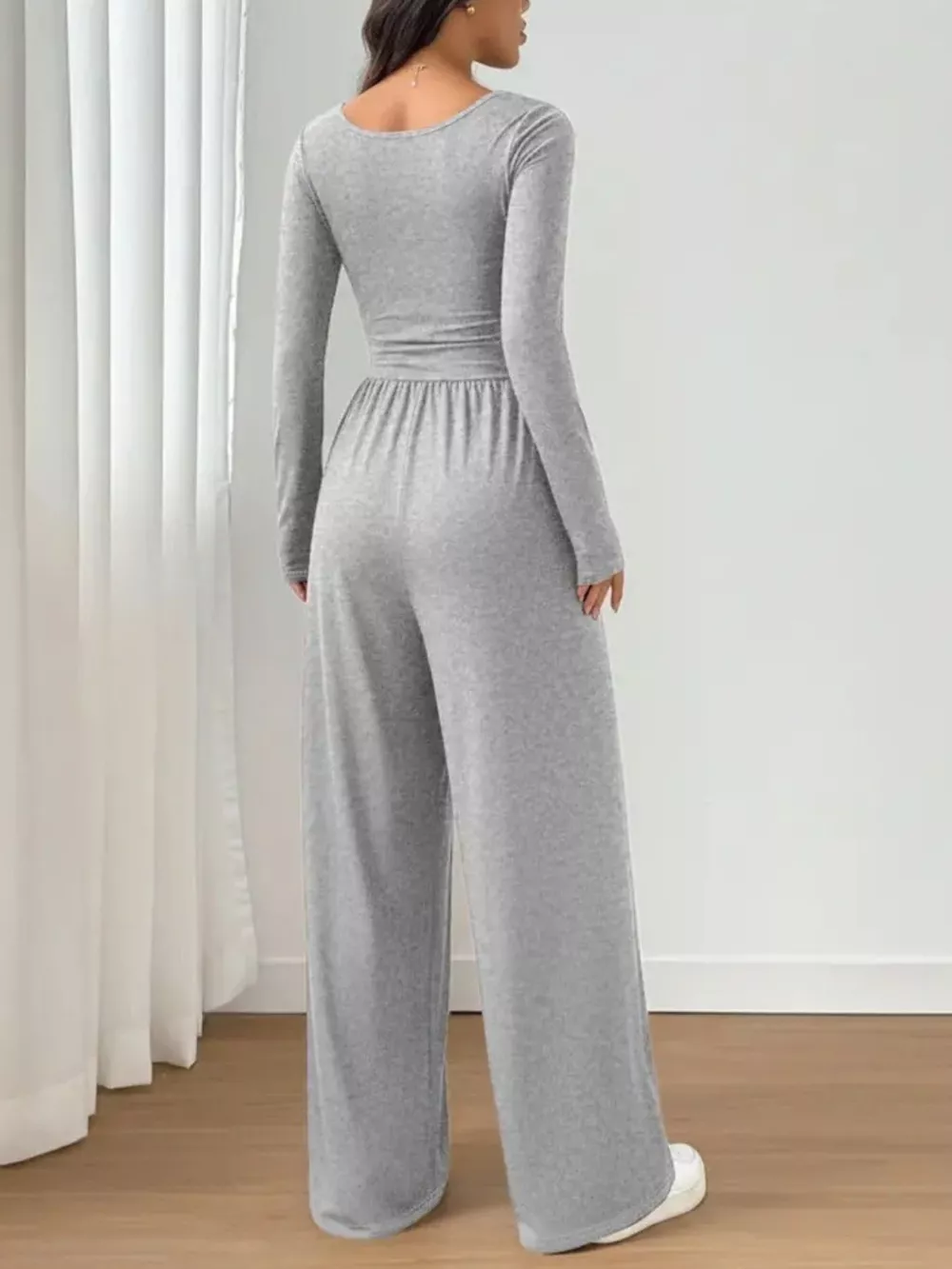 Scoop Neck Wide Leg Jumpsuit, image 2