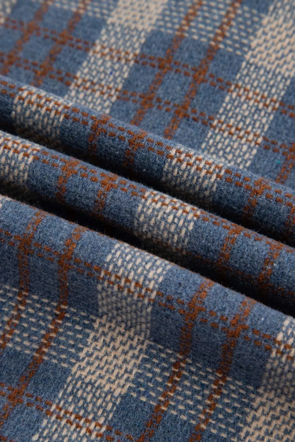 Plaid Corduroy Patchwork Collared Zip Up Snap Button Jacket, image 15