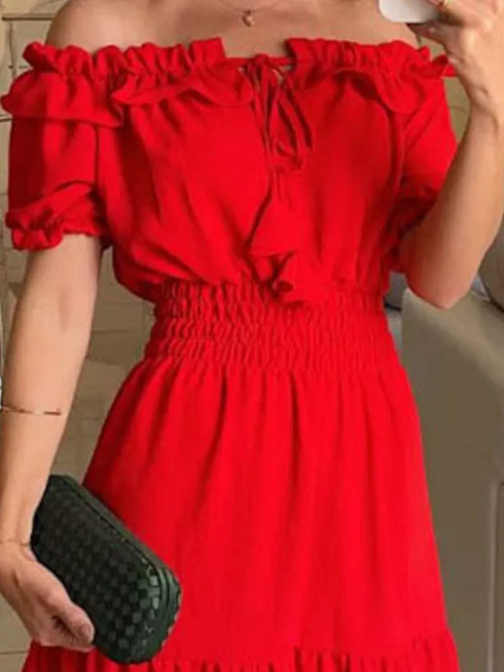 Off-Shoulder Ruffled Tiered Maxi Dress, image 4