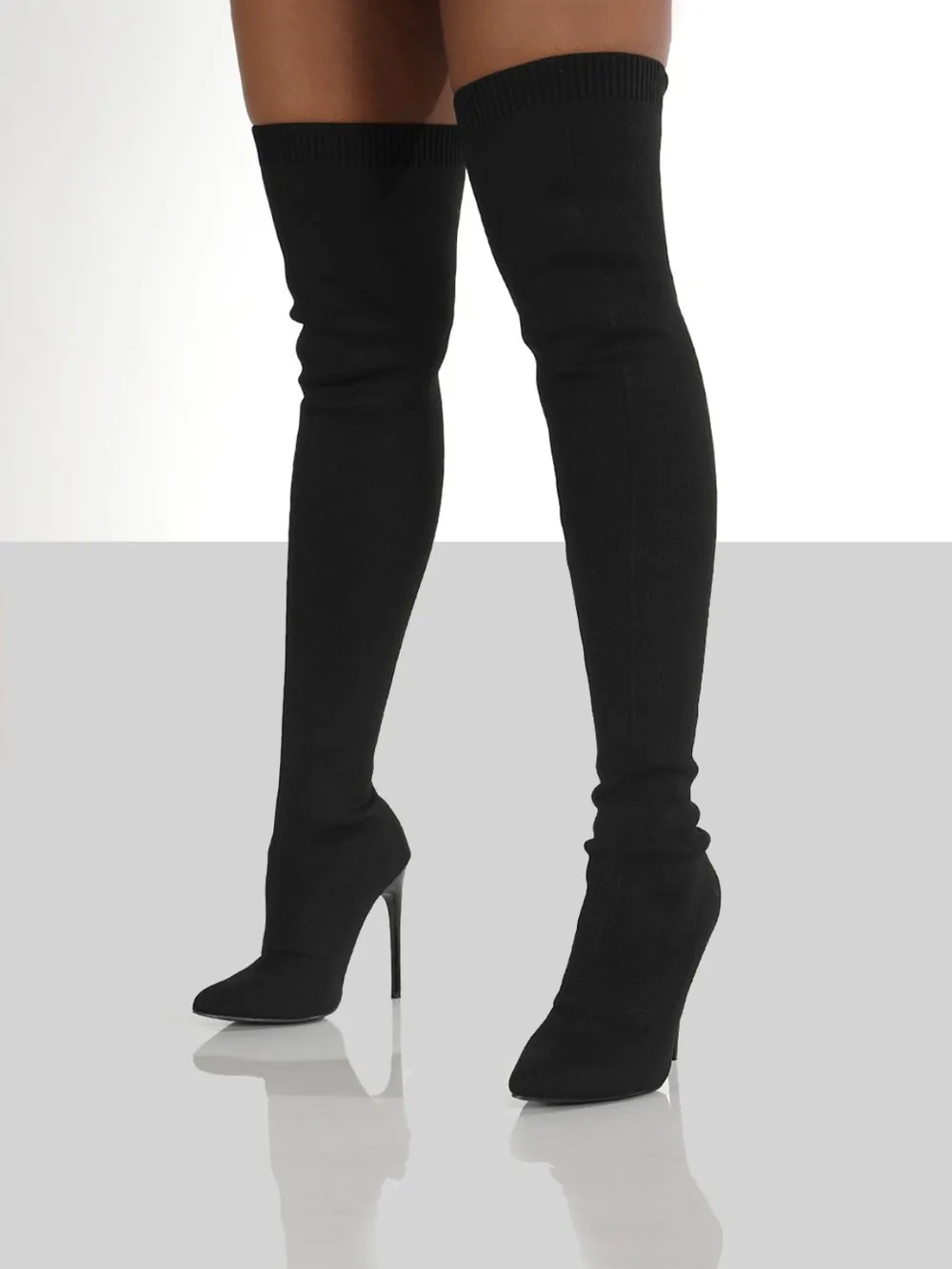 Point Toe Over Knee Stiletto Boots, image 4