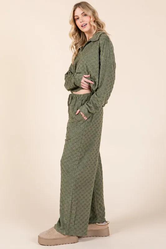 Tied Checkered Wide Leg Pants, image 3