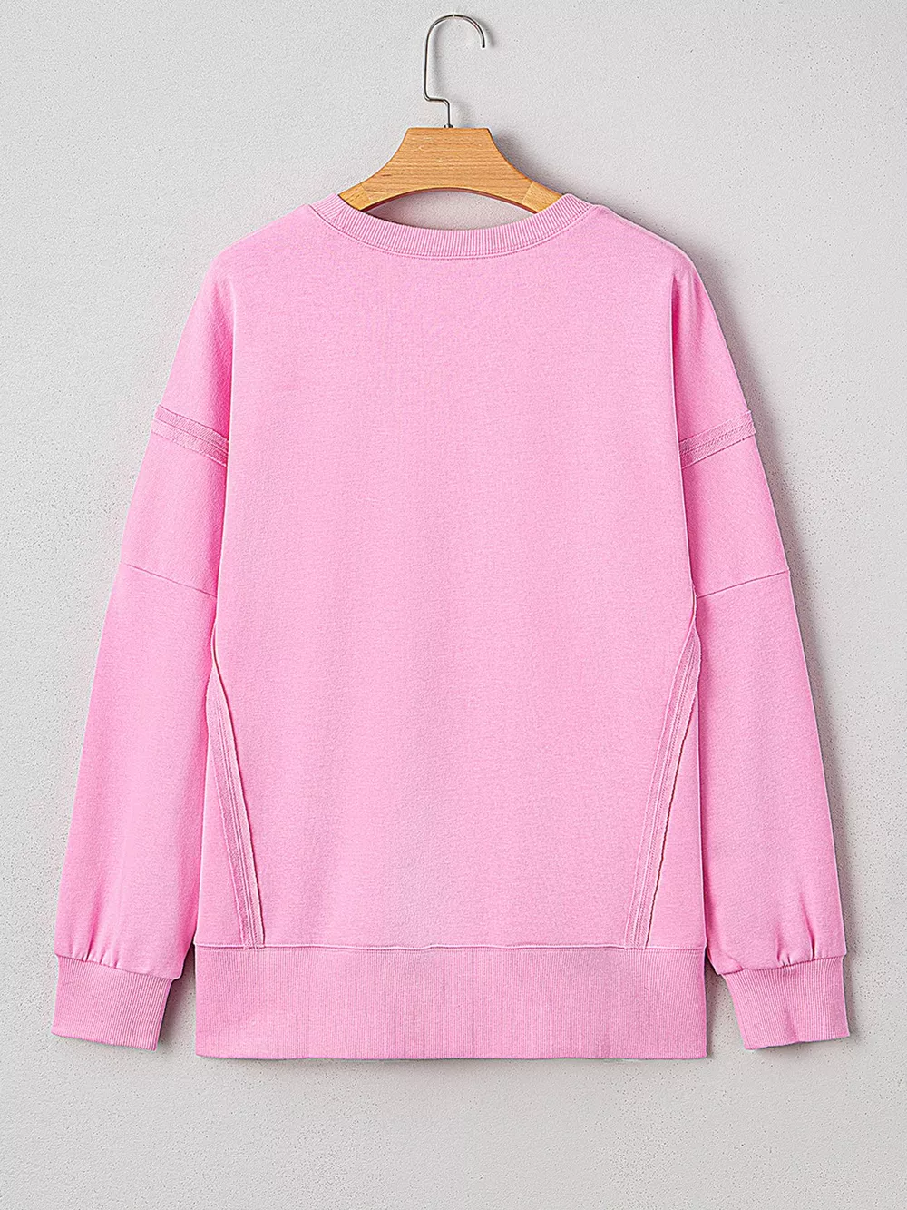 Sequin XOXO Letter Graphic Exposed Seam Baggy Sweatshirt, image 4