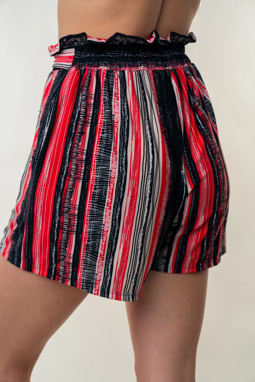 Full Size High Waisted Striped Shorts, image 5