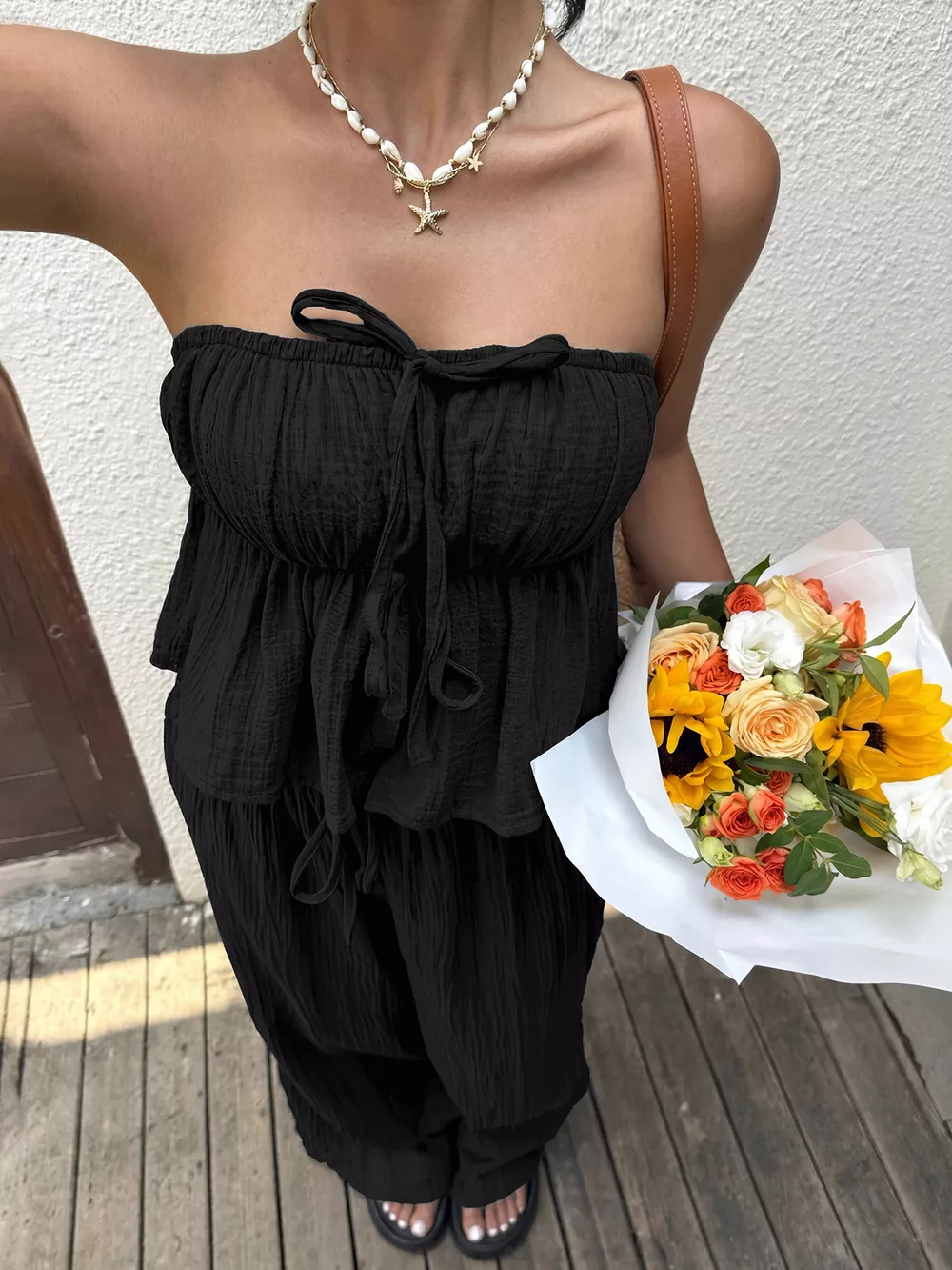 Tube Top and Wide-Leg Pants Set, image 13