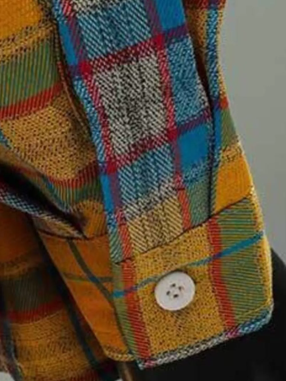 Men's Full Size Casual Plaid Long Sleeve Shirt Plus Size, image 4