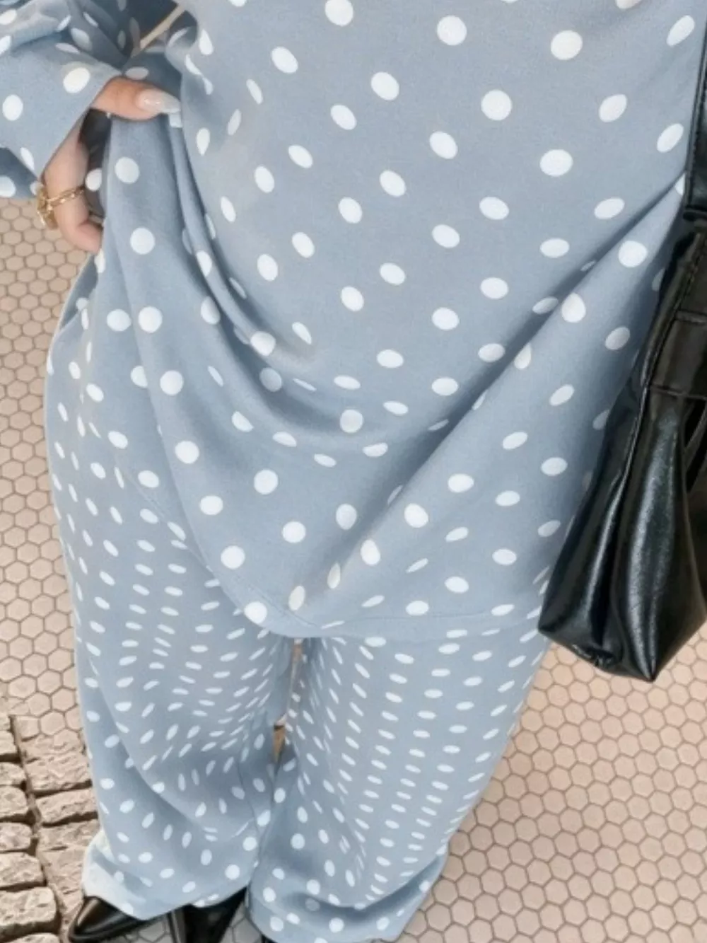 Polka Dot Boat Neck Top and Pants Set, image 18