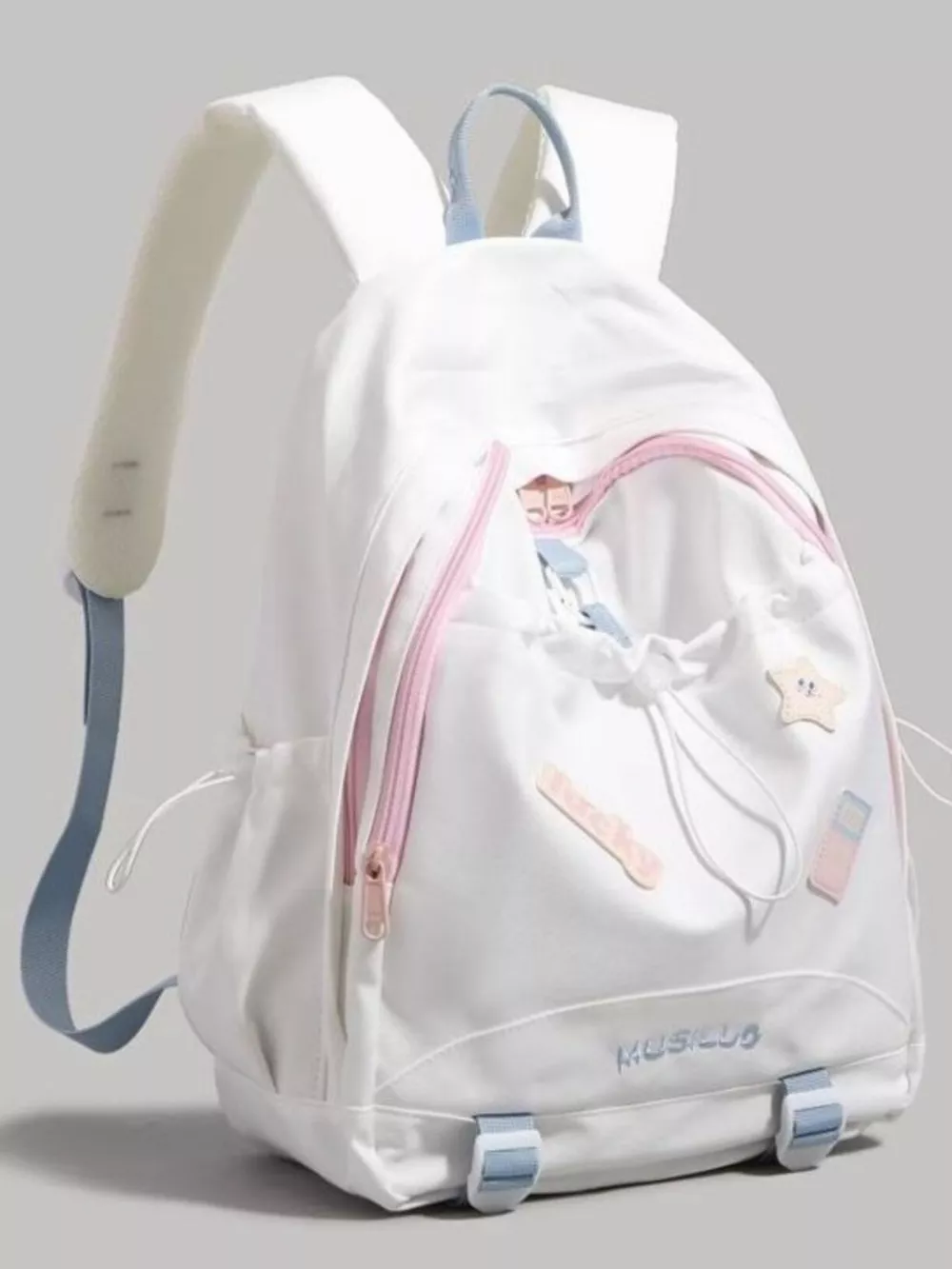 Drawstring Contrast Backpack Bag, image 3