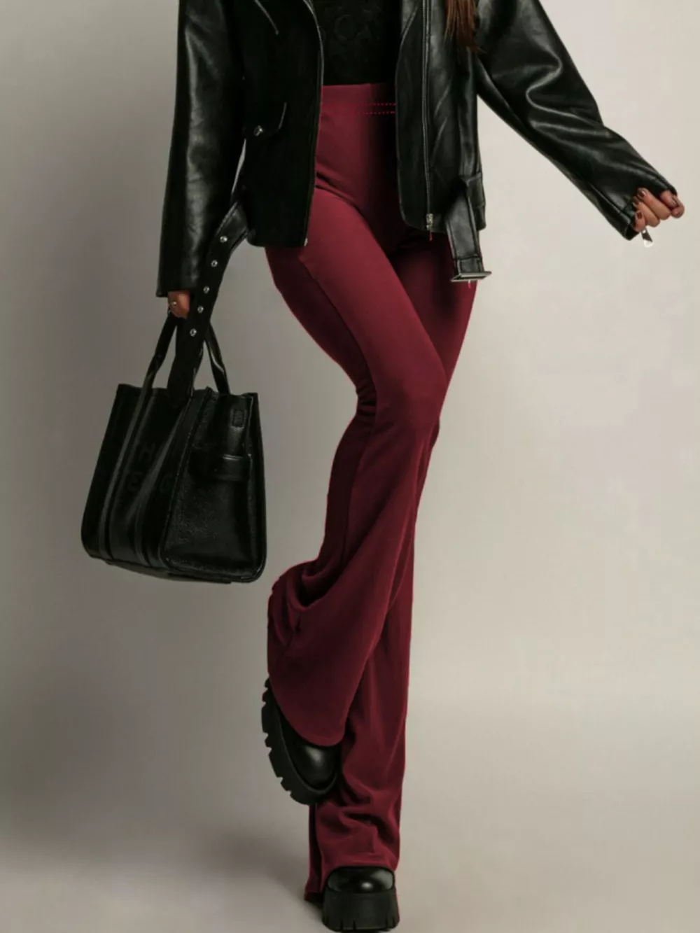 High-Waisted Flared Pants, image 3