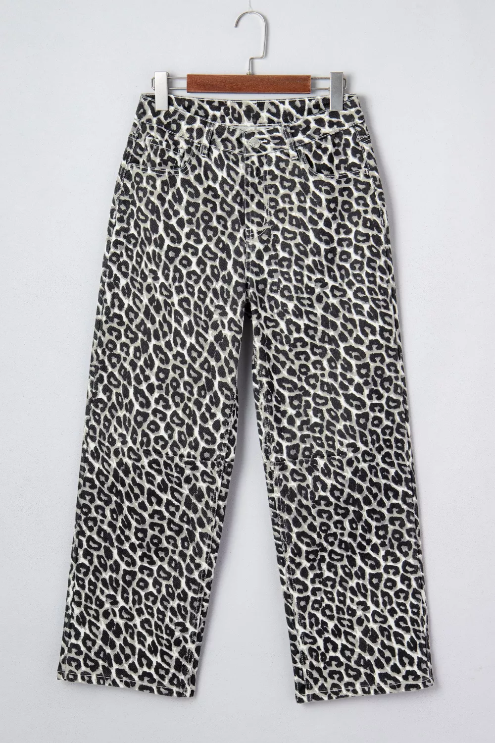 Leopard Print Barrel Jeans, image 6