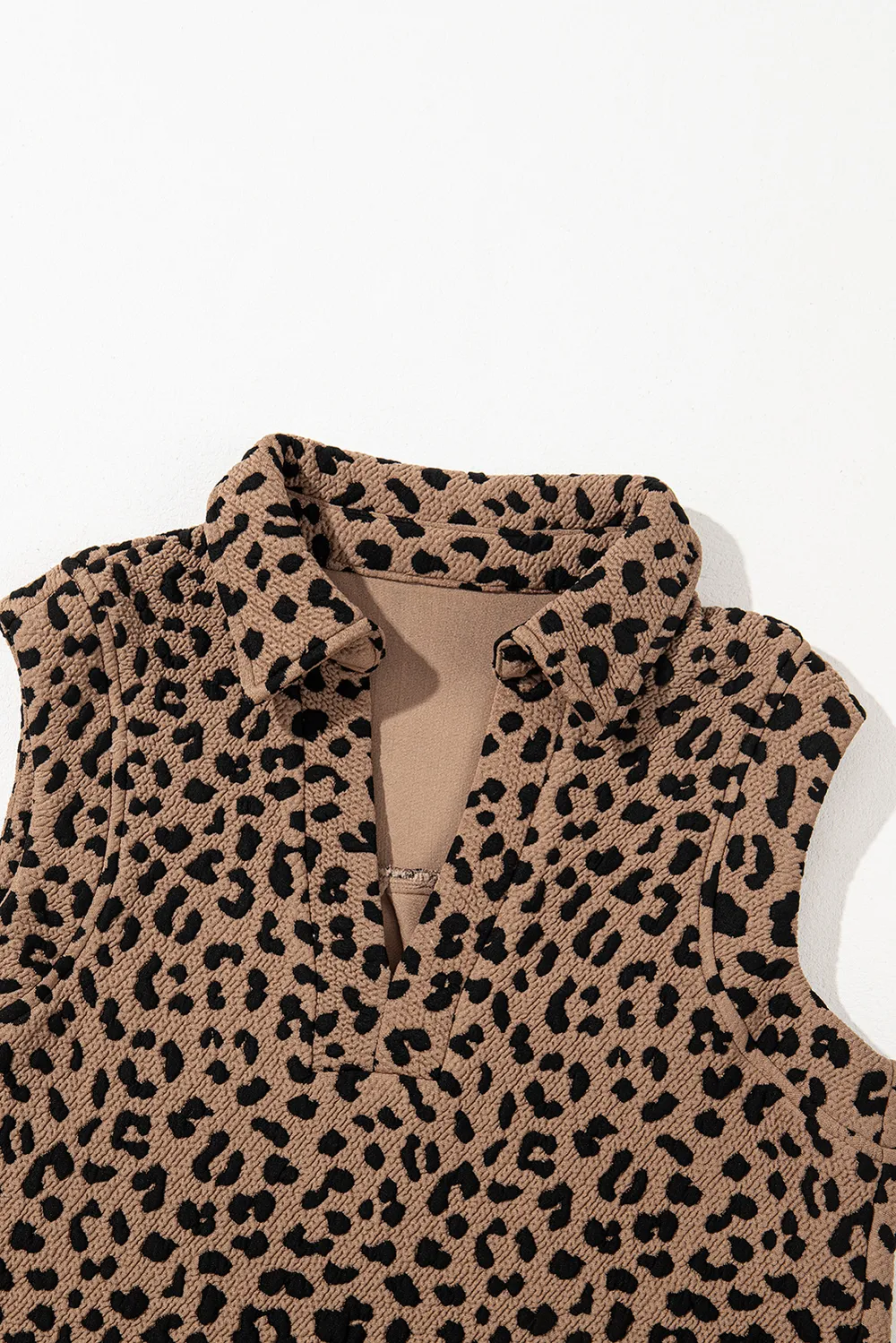 Leopard Johnny Collar Sleeveless Mini Dress, image 10