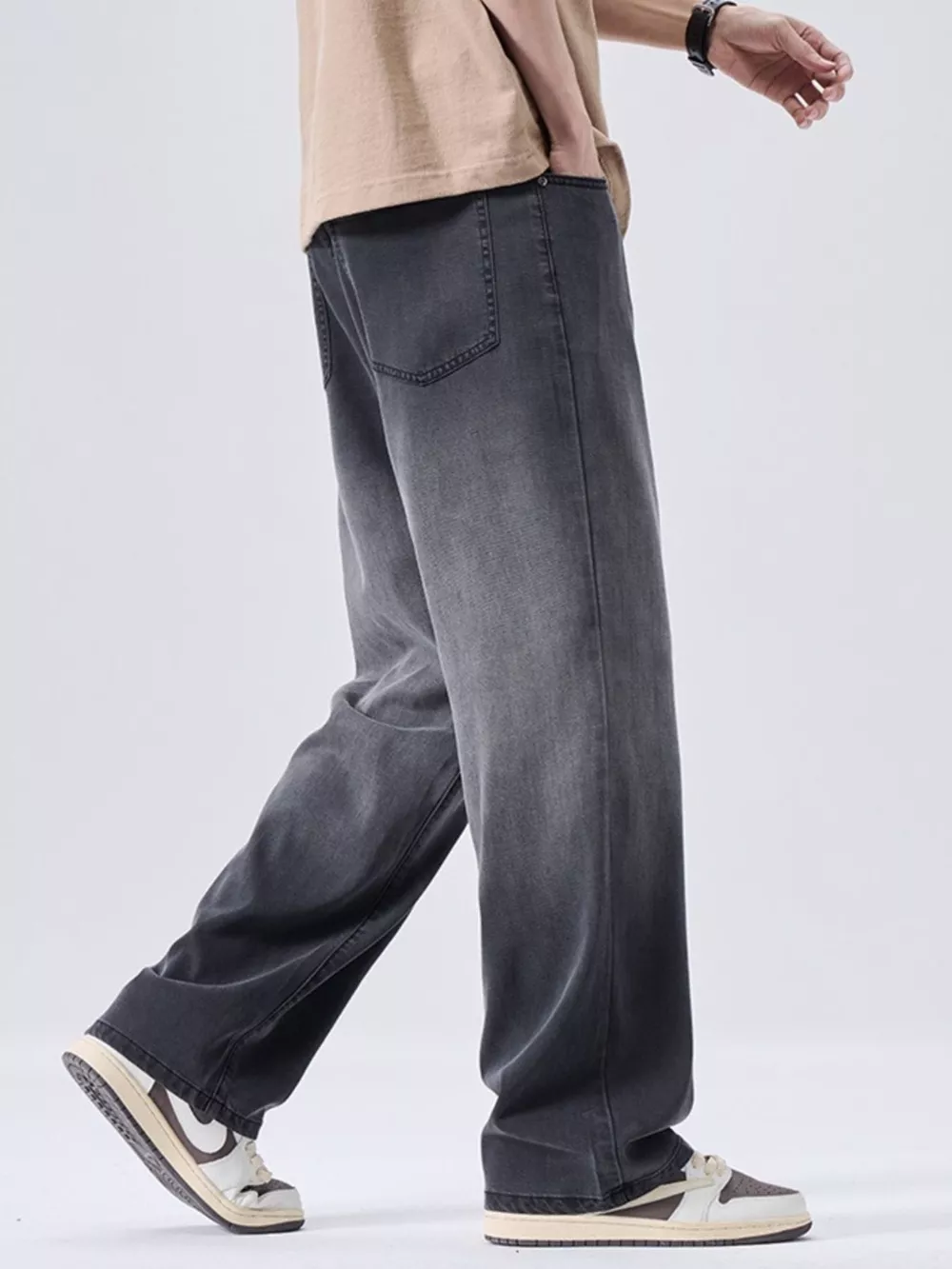 Men's Vintage Washed Straight Fit Pants, image 4