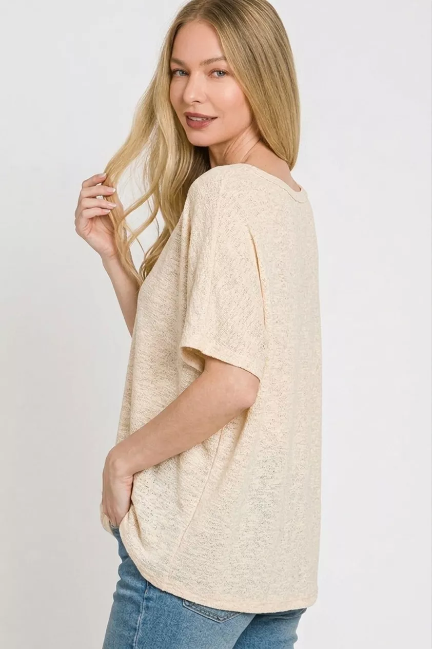 Zenana Oversized Slub Hacci Top, image 3