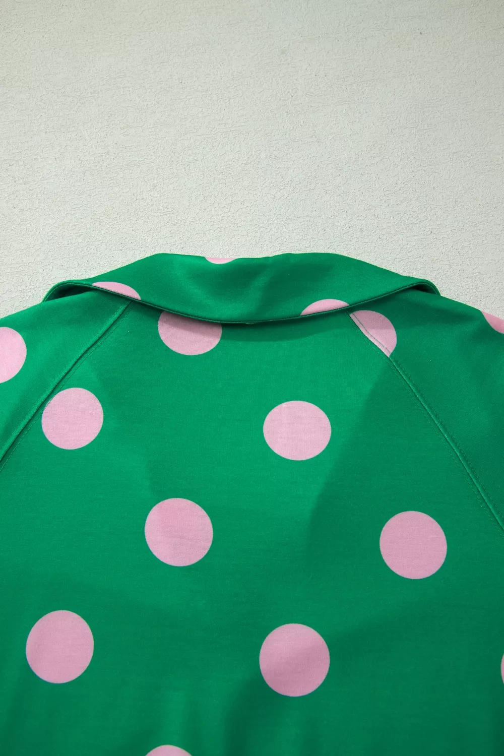 Polka Dot Print V Neck Tee Short Set, image 5