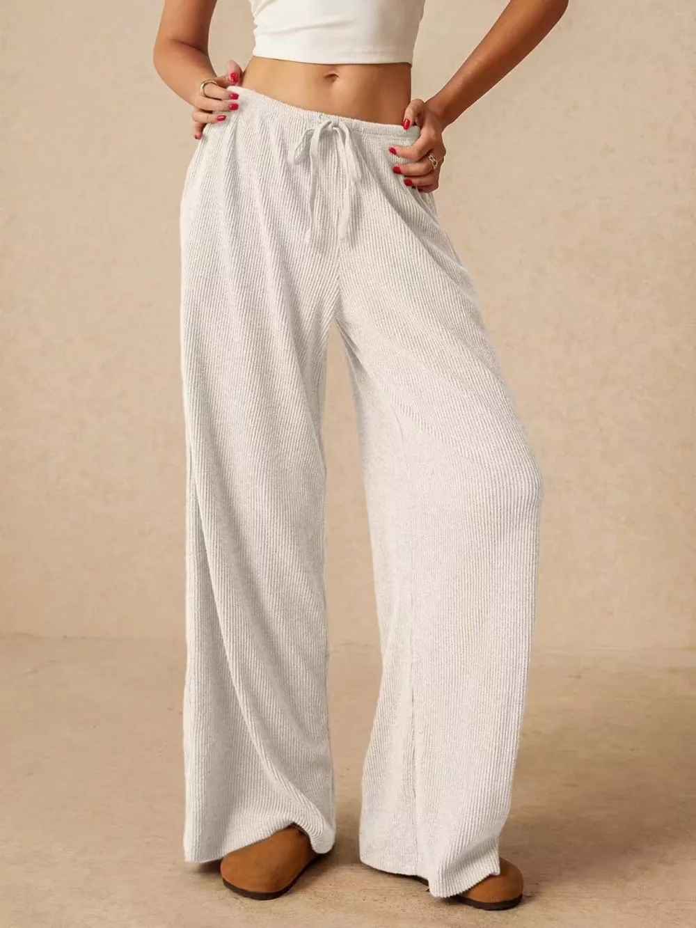 Drawstring Wide Leg Pants, image 13