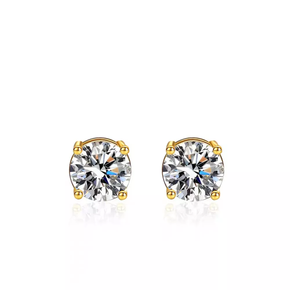 1 Carat Moissanite 925 Sterling Silver Stud Earrings