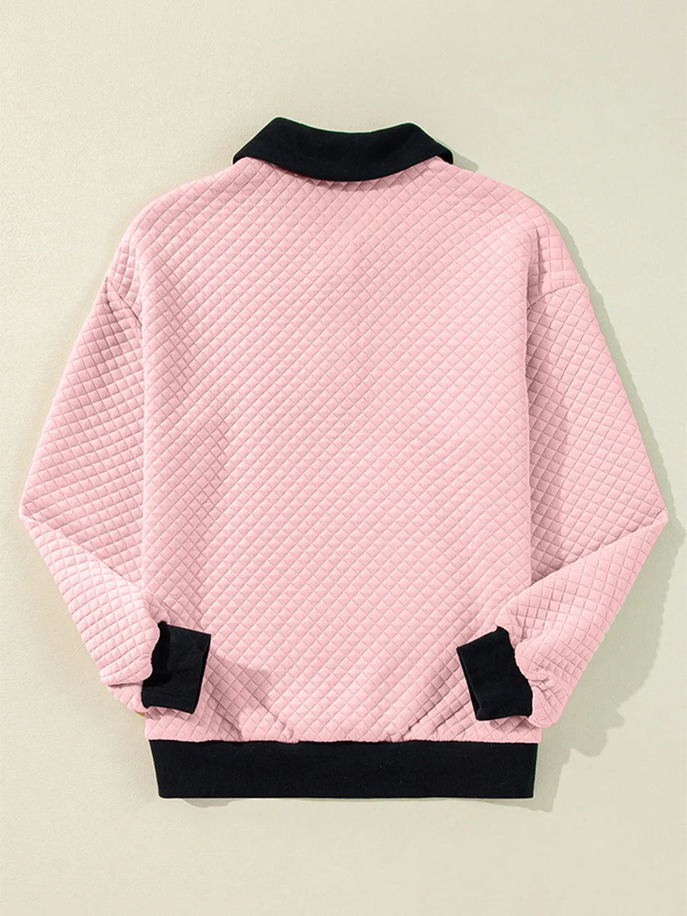 Texture Quarter Button Long Sleeve Sweatshirt, image 10