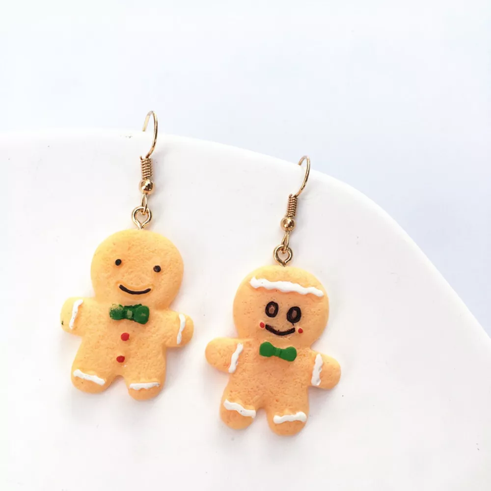 Christmas Gingerbread Man Drop Earrings, image 6
