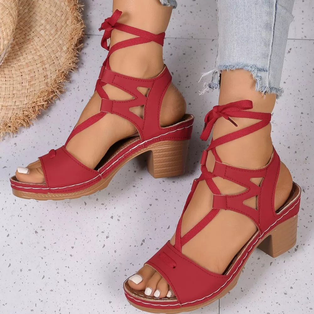 Lace-Up Block Heel Sandals, image 17