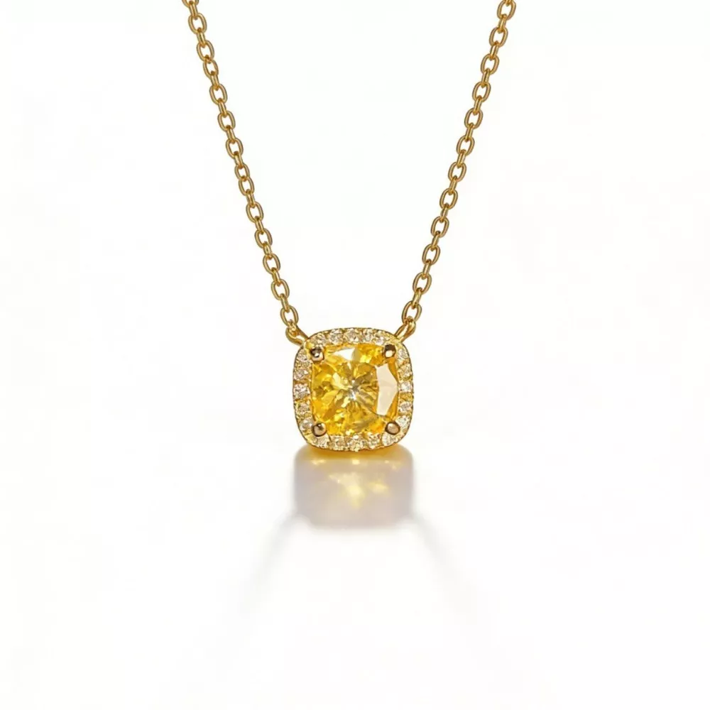 18K Gold-Plated Square Pendant Necklace, image 4