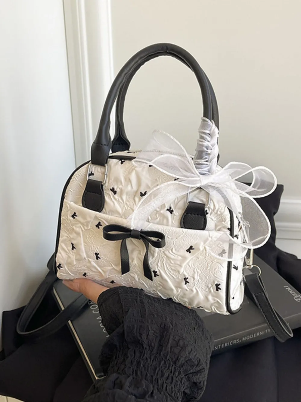 Ruched Bow Crossbody Bag, image 6