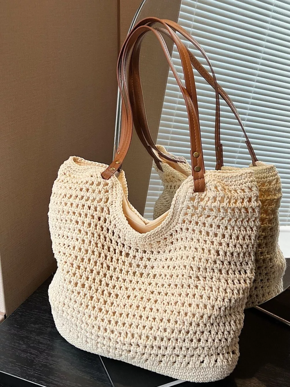 Crochet Knit Shoulder Bag, image 8