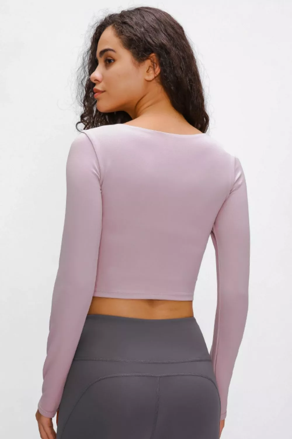 Long Sleeve Cropped Top With Sports Strap, image 10