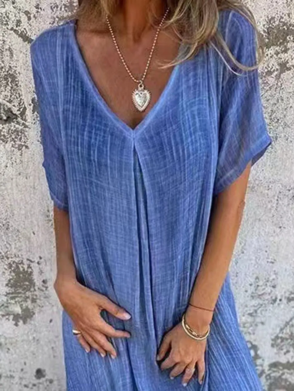 Full Size V-Neck Short Sleeve Midi Dress Plus Size, image 25