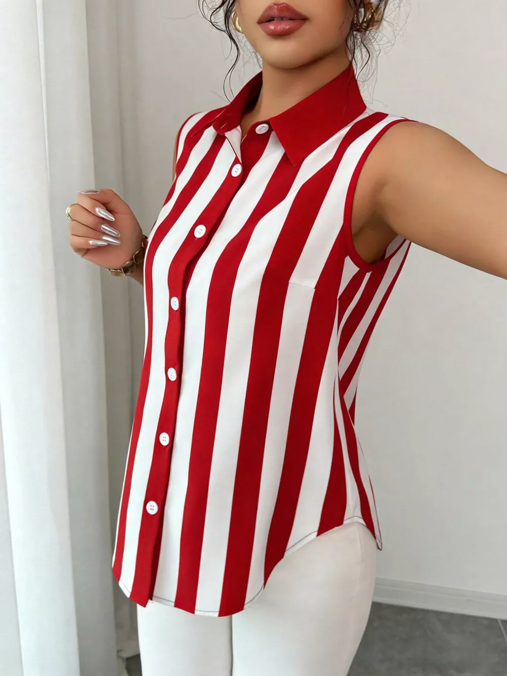 Button Up Sleeveless Shirt, image 13