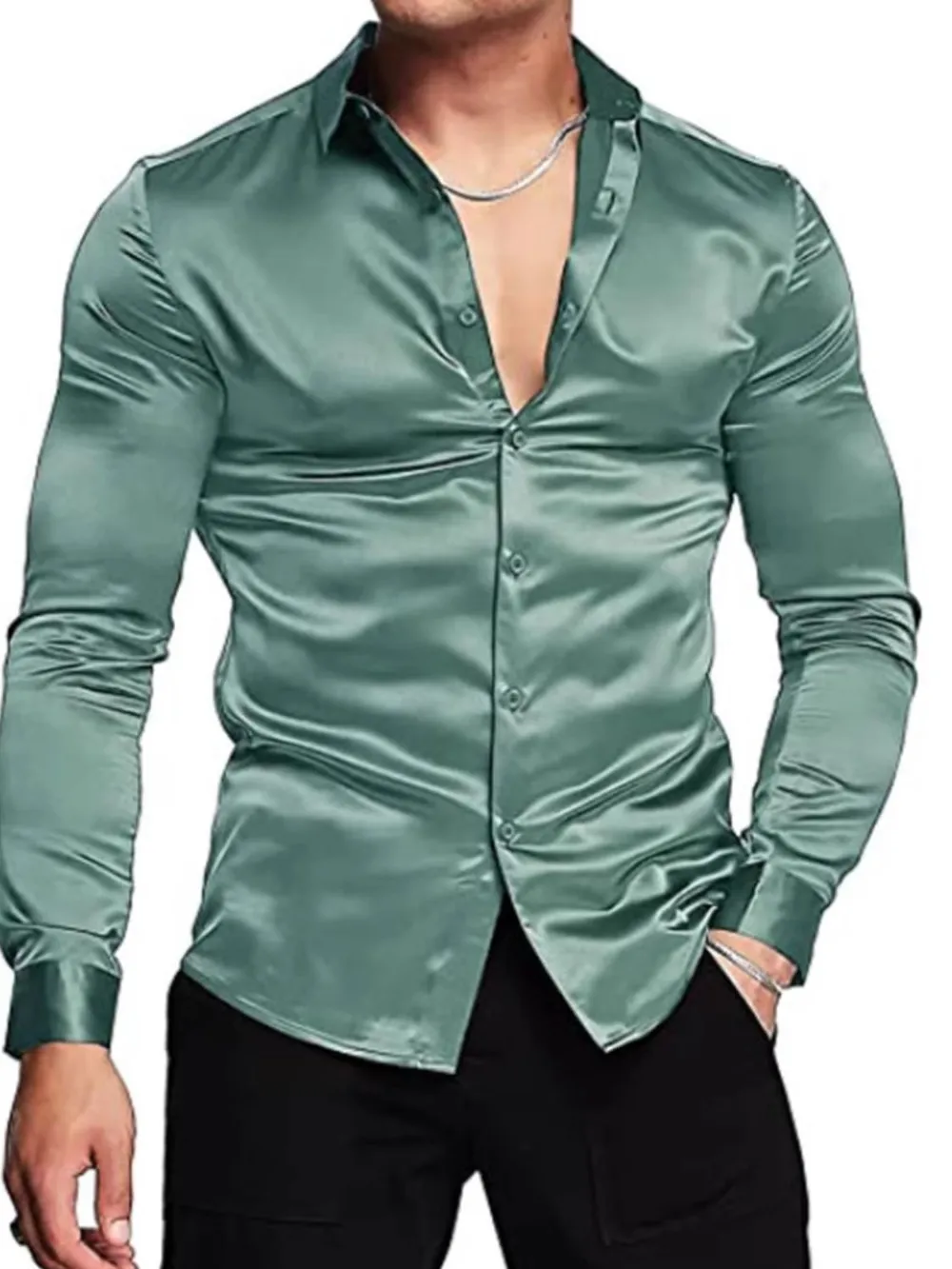 Men's Full Size Button Up Long Sleeve Shirt Plus Size
