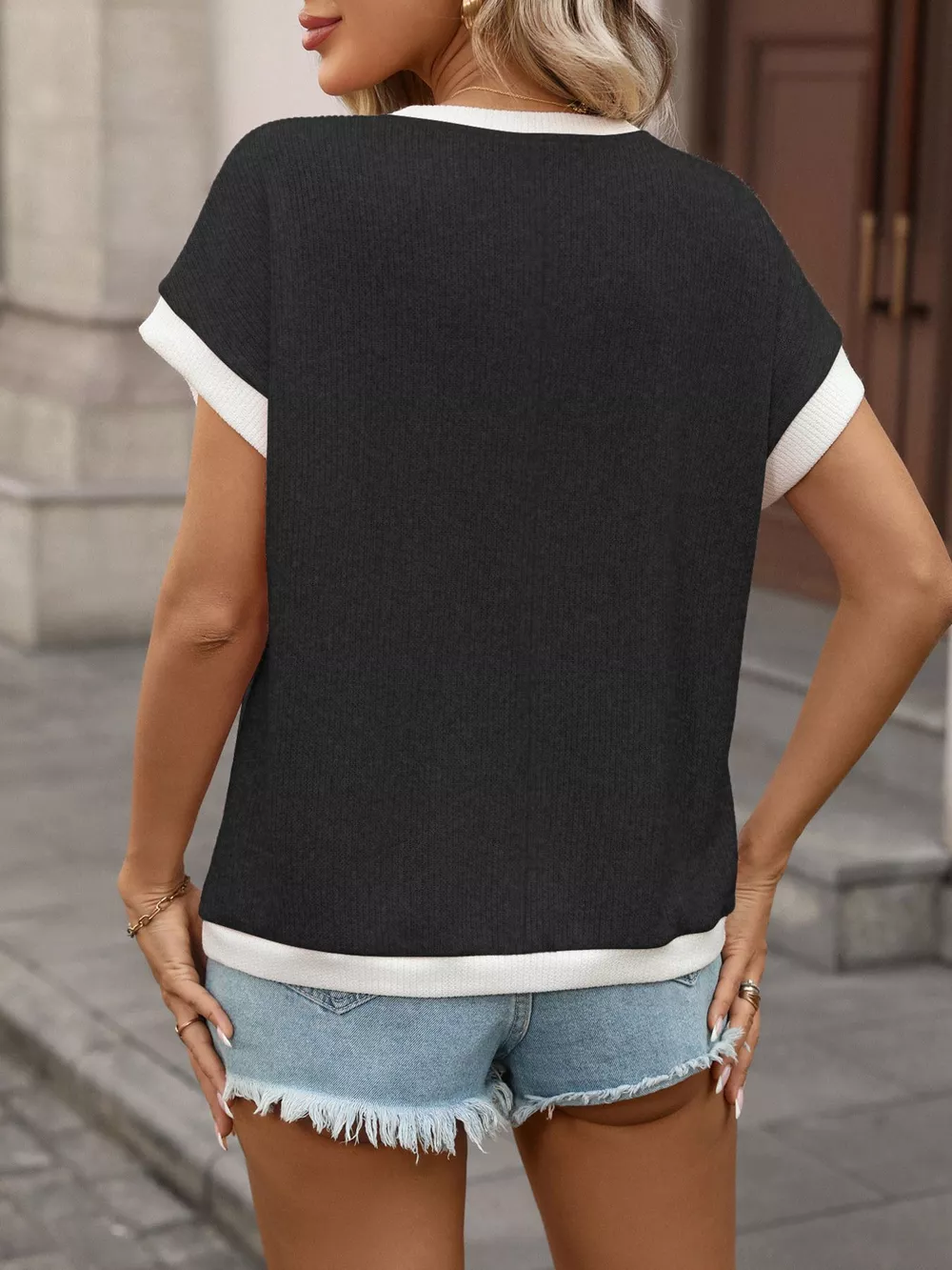 Contrast Trim Short Sleeve T-Shirt, image 15