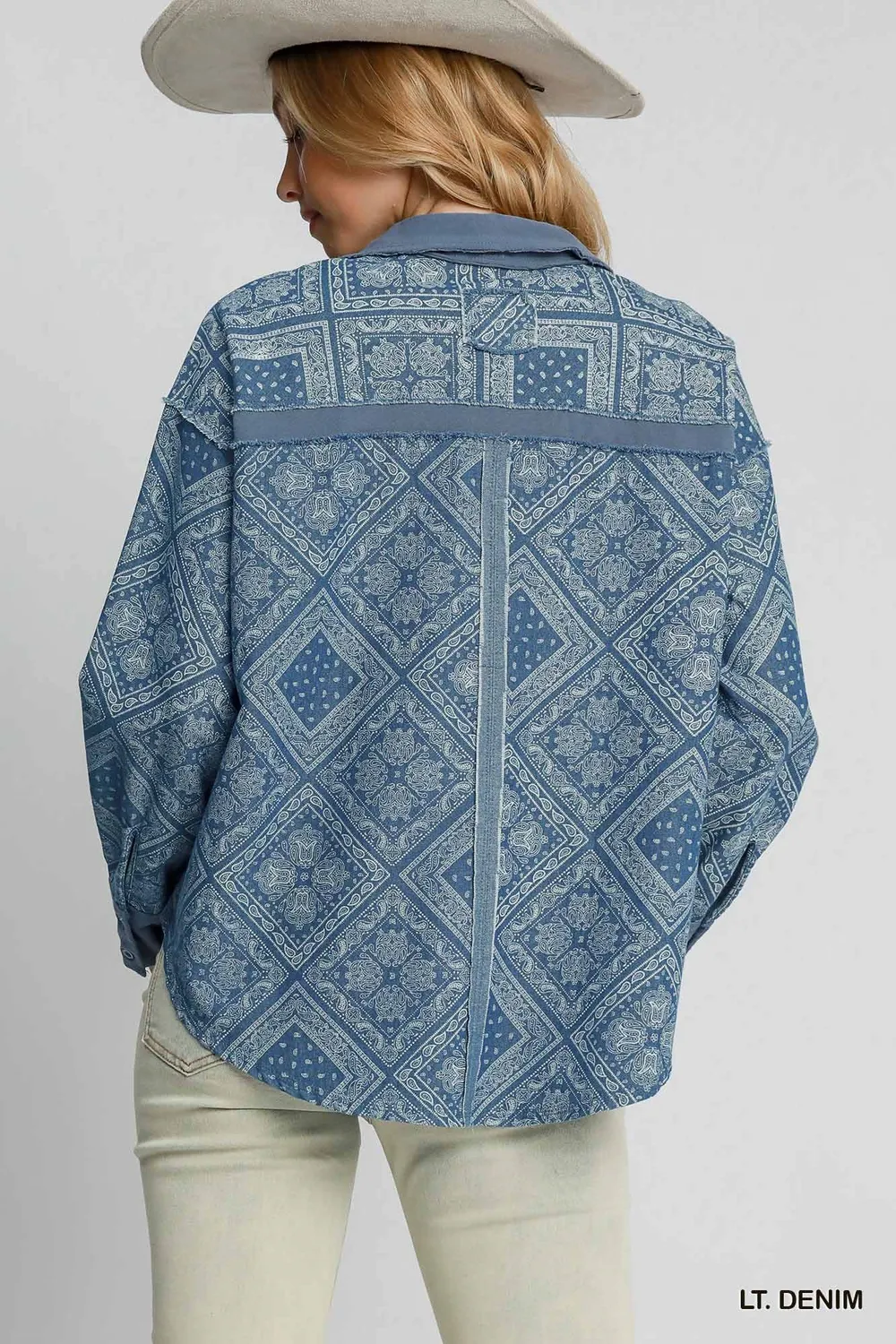 Paisley Print Denim Shirt Jacket, image 4