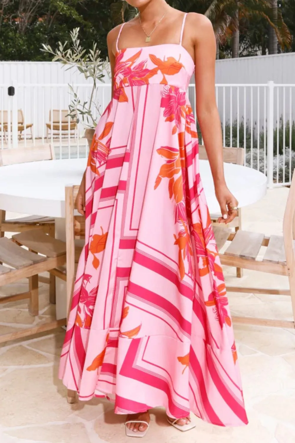 Printed Square Neck Cami Maxi Dress, image 30