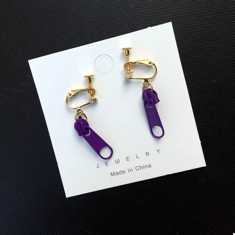 Zipper Dangle Clip-on Earrings, image 5