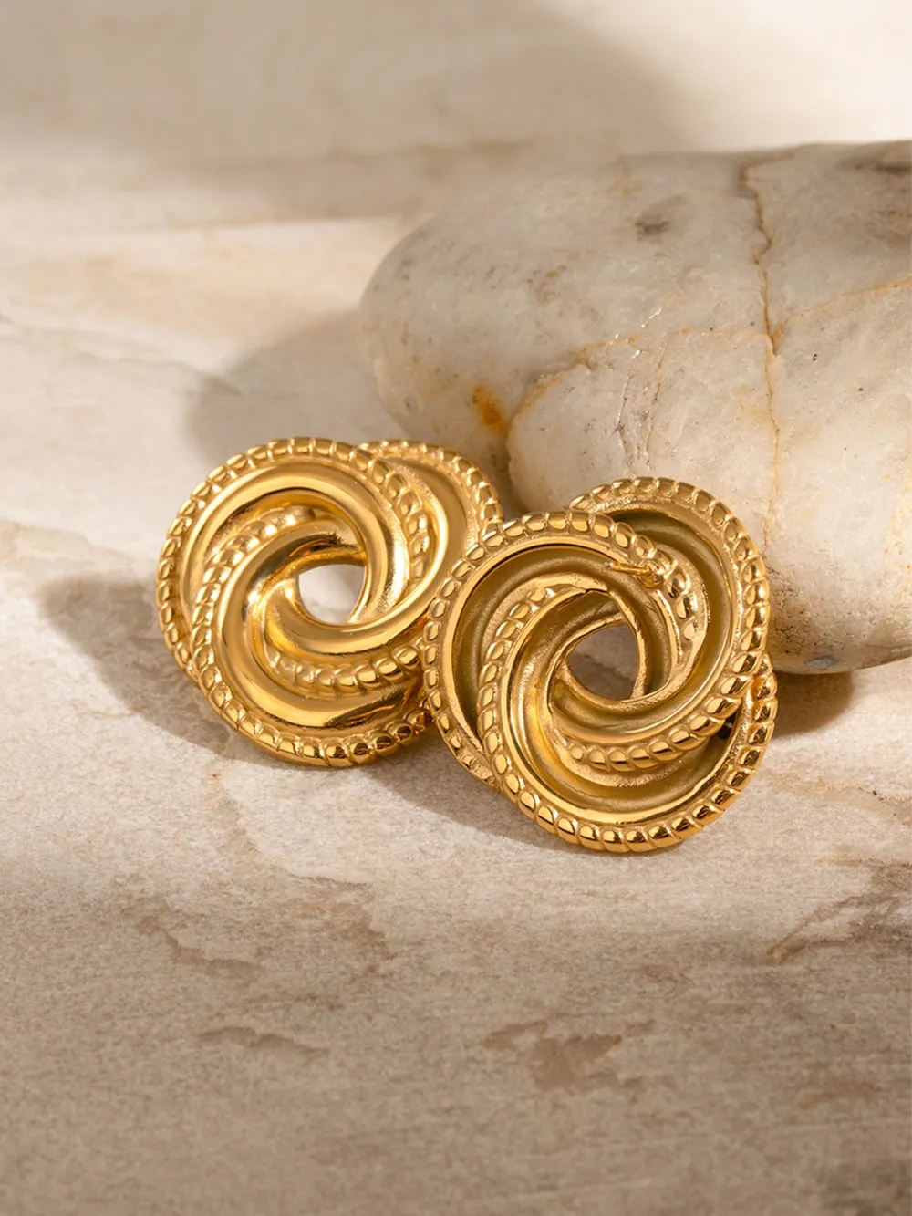 Stainless Steel Volution Stud Earrings, image 3