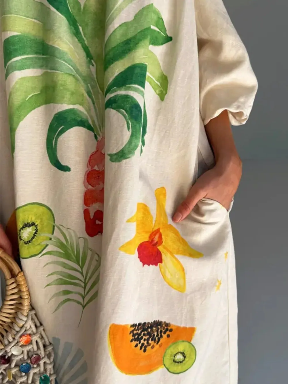Frill Printed Off-Shoulder Dress, image 7