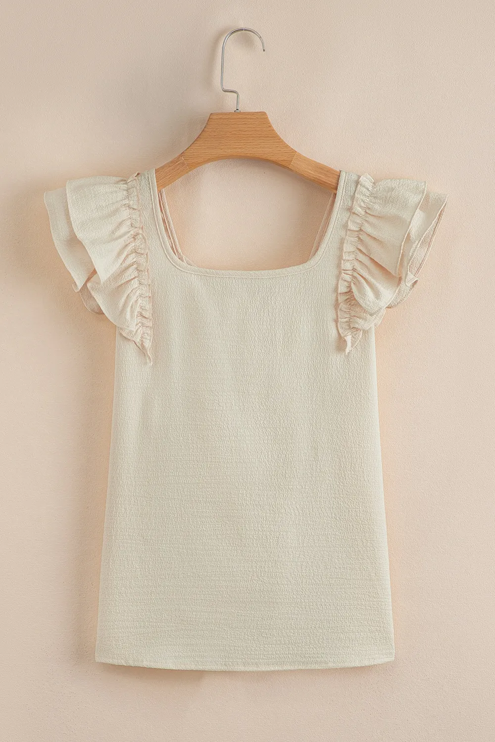 Bow Back Ruffled Cap Sleeve Blouse, image 9