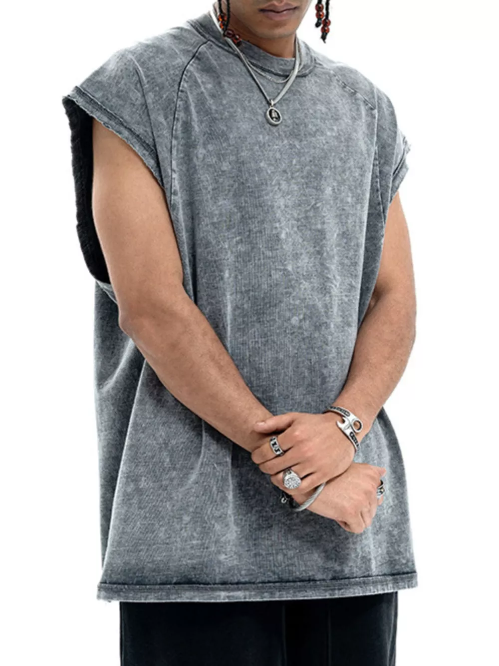 Men's Round Neck Tank, image 8